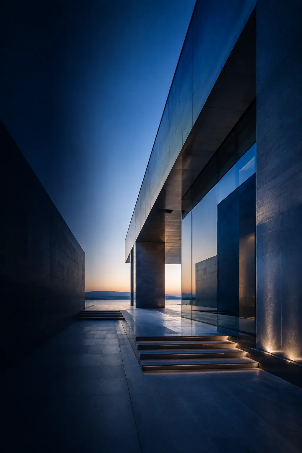 Architettura contemporanea aperta verso l’orizzonte